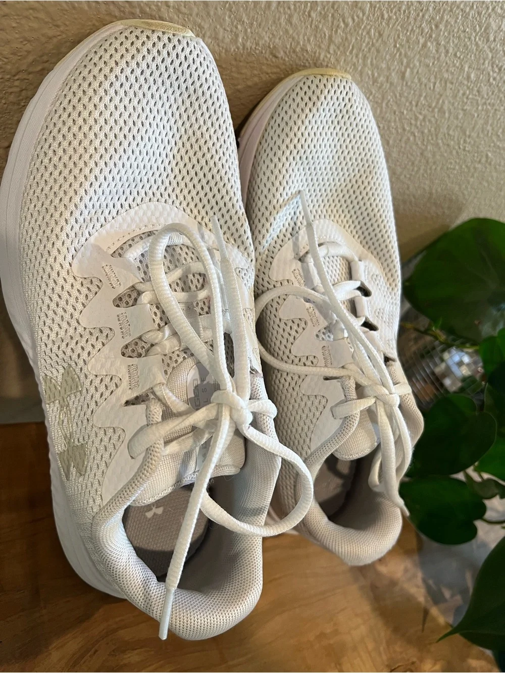 Under Armour White Athletic Mesh Sneakers